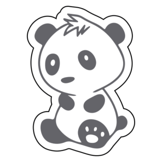 Baby Panda Sticker (Grey)